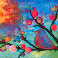 Colorful Songbird - Felted by Ann Laczak